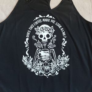 Skull coffee racer back tank xl